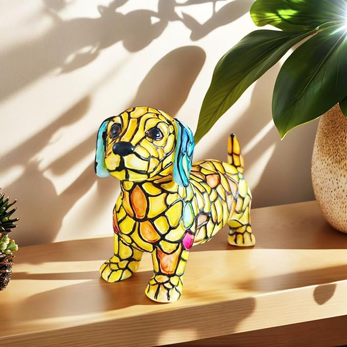 Cute Puppy Lamp, Dog Series Art Night Light, Stained Resin French Bulldog, Corgi, and Dachshund Lamp, Cute Pet Dogs LED Table Lamp with Warm Ambient Glow, Fun Gift for Dog Lovers (Dachshund) - Bloomnest