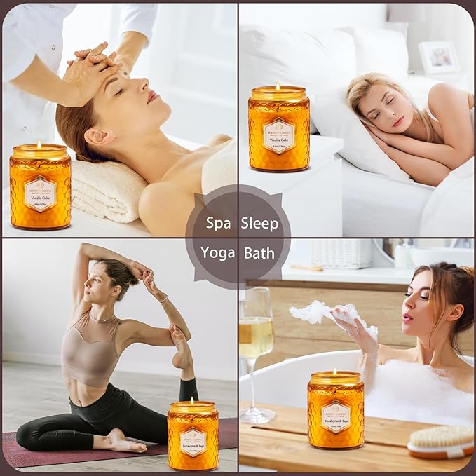 6 Pack Natural Soy Wax Jar Candles for Home Scented, Aromatherapy Gifts Sets for Women, 33 oz 240 Hour Long Lasting Candles Gifts for Birthday | Valentine's Day | Amber Candles| - Bloomnest