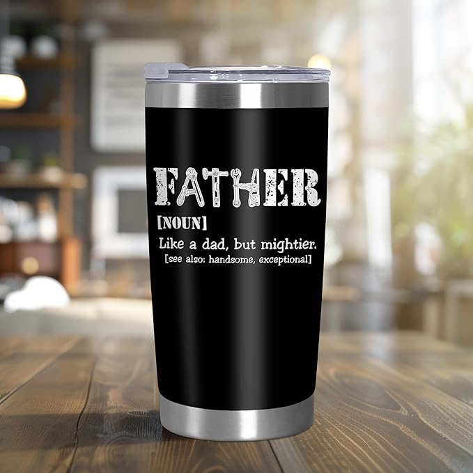 TEEZWONDER Christmas Birthday Gifts for Dad from Daughter Son - Stainless Steel Insulated Coffee Tumbler with Lid 20 oz - Funny Gifts for Dad, Husband Birthday Gift Ideas - Bloomnest