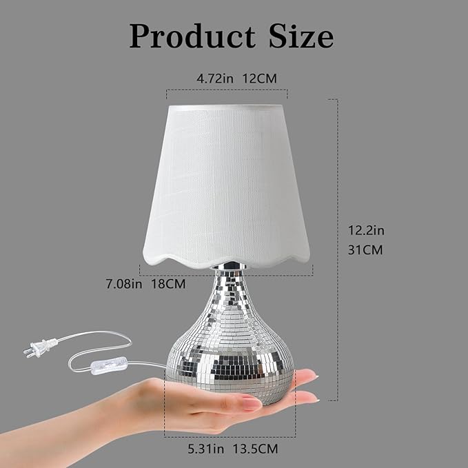 Disco Small Table Lamp for Bedroom, Funky Lamp Ball Lamps for Kitchen Counter, Mini Morden Table Lamps for Small Spaces, Small Funky Table Lamp for Nightstand Desk Lamp, Living Room - Bloomnest