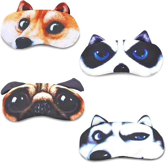 Tphon Sleep Mask for Adult Kids Boys Girls Funny Blindfolds Soft Cute Animal Sleeping Masks with Adjustable Strap for Travel Naps Shift Works Games - Bloomnest