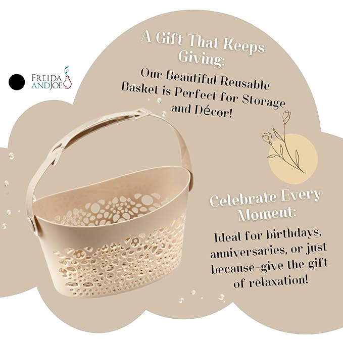 Bath & Body Gift Set for Men and Women Spa Kit with Shea Butter, Vitamin E, and Reusable Beautiful Basket – Perfect Unisex Valentines Gift for Relaxation (Warm Vanilla) - Bloomnest
