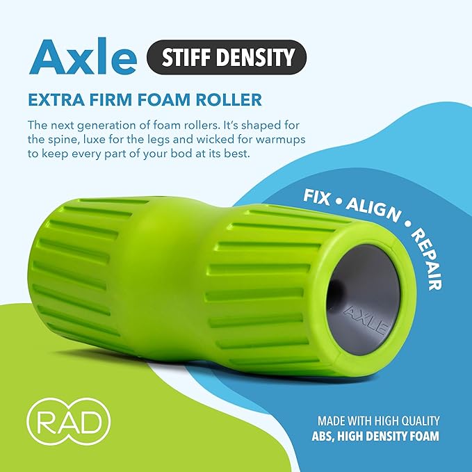RAD Axle – Extra Firm High-Density Exercise Foam Roller – Deep Tissue Myofascial Release for Back, HIPS, Legs & Shoulders – Muscle Recovery Tool for Stretching & Mobility - Bloomnest