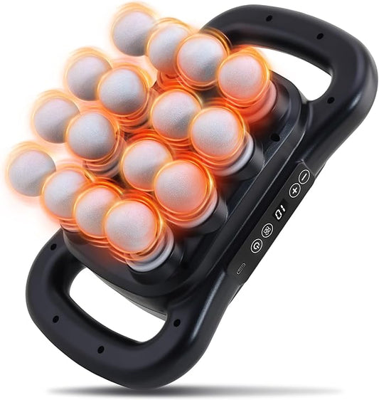 16-Head Massage Gun Set, Deep Tissue Percussion Massager, Electric Massage Tools with 9 Styles & Levels, Black - Bloomnest