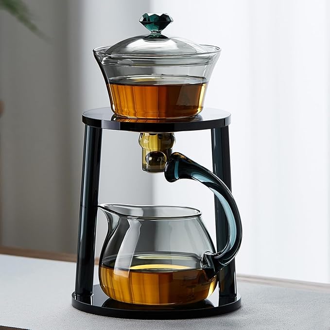 Magnetic Glass Teapot Tea Pot With Magnetic Ball, 12 OZ Drip-Teapot With Infuser, Kungfu Tea Set, Semi-Automatic Glass Turkish Tea Set 350ML - Bloomnest
