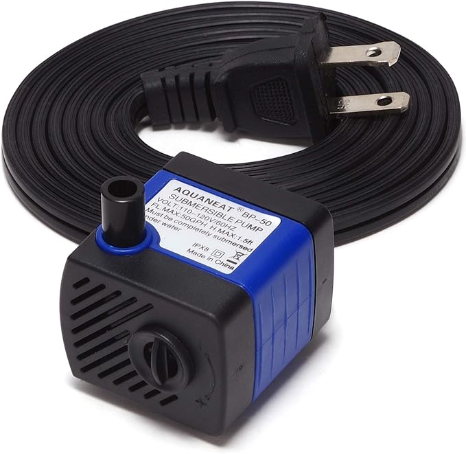 AQUANEAT Submersible Water Pump, 50GPH Fountain Pump, Small Water Pump, Aquarium Pump for Fish Tank, Outdoor Water Fountain, Hydroponics, Pond Filter Pump - Bloomnest