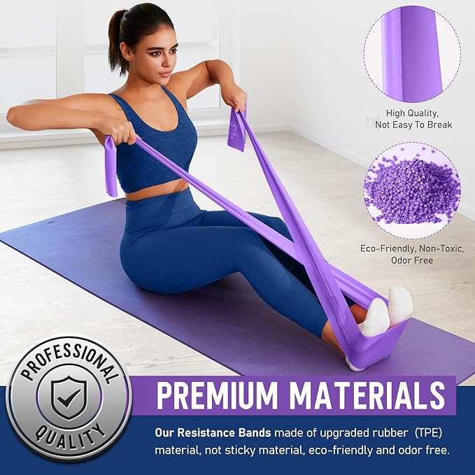 WALITO Resistance Bands for Working Out, Exercise Bands for Women and Men, Workout Bands for Physical Therapy, Stretch, Recovery, Pilates, Rehab, Strength Training and Home Gym - Bloomnest