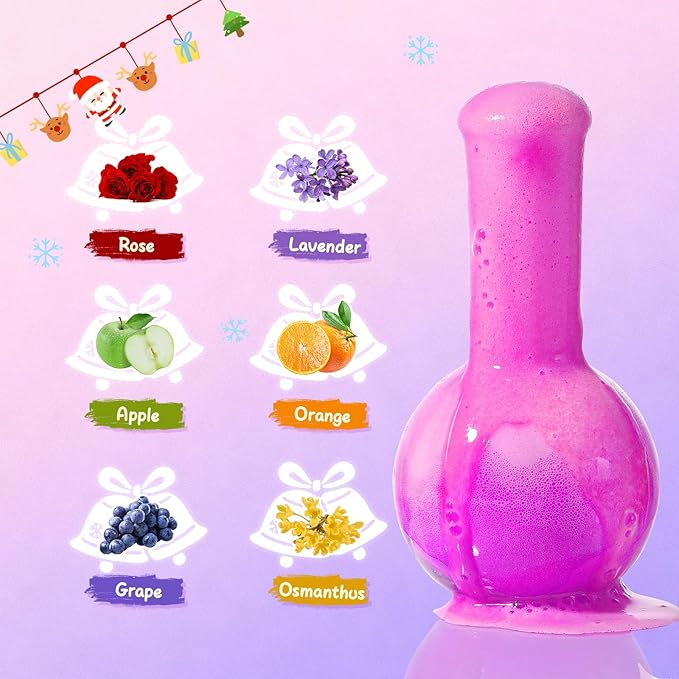 MeCids Magic Potion Bubble Bath Bombs for Kids -Bath Color Tablets Bath Potions for Toddlers Ages 4-12 Fun Science Kit Gift for Birthday, Halloween，Christmas- 6 Pack (Shaped Gems & Stars) - Bloomnest