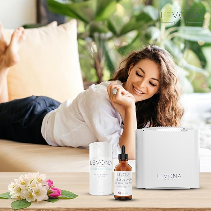 Levona Scent Essential Oils for Diffuser: Blissful Aura Inspired with Notes of Amber, Musk & Jasmine - Home Luxury Scents for Hotel - Fragrance Oil - 120 Ml Essential Oil LEVONASCENT