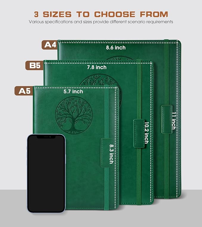 Lined Journal Notebook for Women Men,256 Pages B5 Large Hardcover Leather Journals for Writing,Travel,Business,Work & School,College Ruled Notebooks for Note Taking,Diary Notepad 7.8"×10.2" - Bloomnest