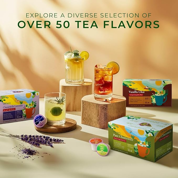 Gya Tea Co Caffeinated Ginger Peach Black Tea Pod (16 Count) - Smooth, Flavourful, Robust, Enjoy Hot or Iced - Bloomnest