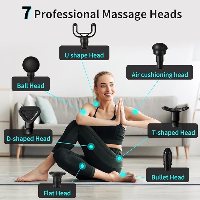 arboleaf Massage Gun deep Tissue, 6 Speeds Powerful Handheld Percussion Muscle Massager Gun with Portable Travel Case for Back, Shoulder, Sore Muscles, Pain Relief for Athletes, Relax, Gifts - Bloomnest