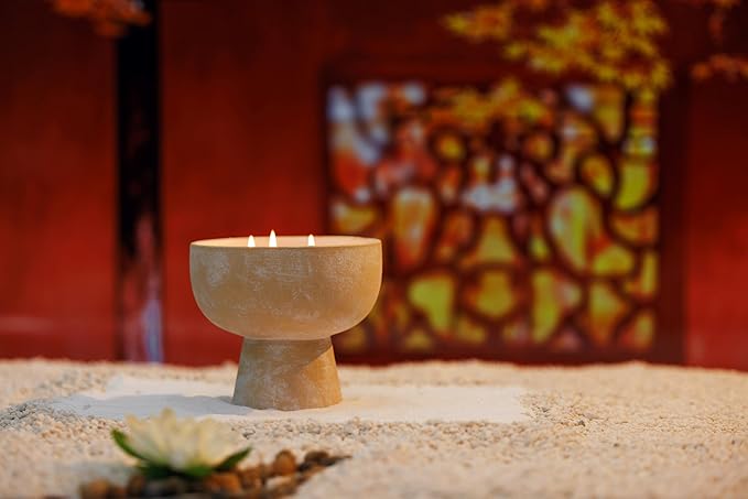 BLUEME Happiness - Yuzu & Ginger, Luxury Candle w/Essential Oils, 3 Wick, Hand-Poured Soy, Cotton Wick, Ceramic - Bloomnest