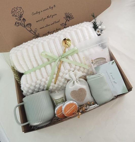 Get Well Soon Gift Basket- Relaxation, Birthday,Mothers Day /Self Care Package, After Surgery, Sympathy Gift for Loss of Loved One, Thinking of You Gift Set, Grief/Comfort/Miscarriage Gift for Women - Bloomnest