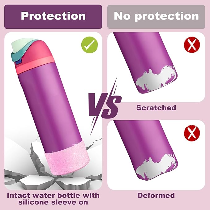 Silicone Boot for Owala Water Bottle 24 oz 32 oz 40 oz, Anti-Slip Protective Sleeve for FreeSip/Twist/Flip Stainless Steel Water Bottles Accessories BEONSKY