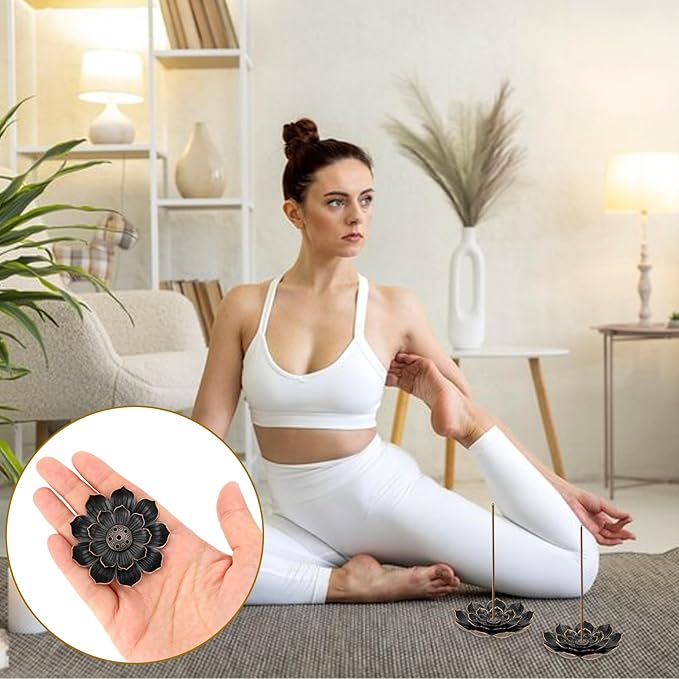 6 Pcs Incense Holder Lotus Incense Burner Cone Stick Holder Catcher Vintage Flower Incenses Burner for Home Sauna Yoga SPA Fragrance - Bloomnest