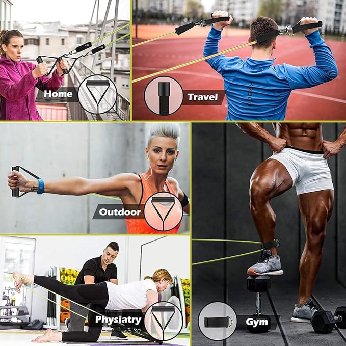 VEICK Resistance Bands, Exercise Bands, Workout Bands, Resistance Bands for Working Out with Handles for Men and Women, Exercising Bands for Fitness Weights Work Out at Home - Bloomnest