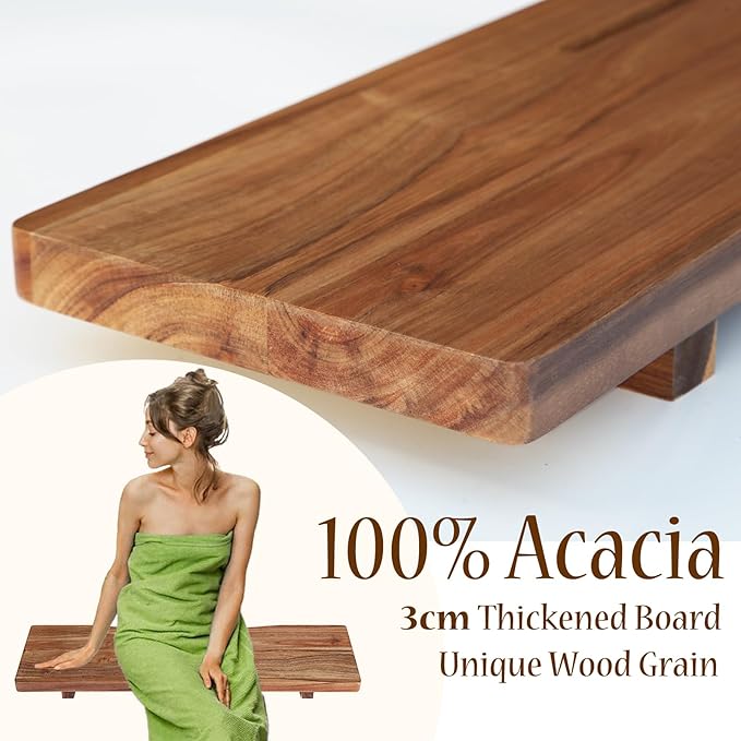 Premium 1.2IN Thickened Board Acacia Wood Bathtub Tray Caddy with Adjustable Legs, Minimalistic Design Bath Tray for Tub, Bathtub Accessories, Fits Most Bath Tubs, Idea for Women - Bloomnest