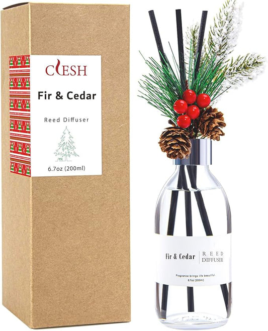 Clesh Reed Diffuser Set, 6.7 oz Cedar Scented Diffuser with Sticks, Home Fragrance Reed Diffuser for Bathroom Shelf Decor - Bloomnest