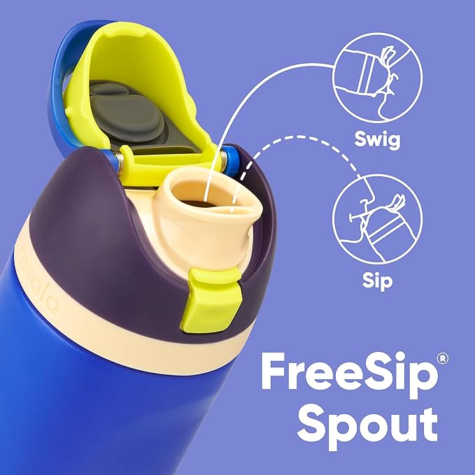 Owala Kids FreeSip Insulated Stainless Steel Water Bottle with Straw for Sports, Travel, and School, BPA-Free Sports Water Bottle, 16 oz, Celestial Sphere Owala