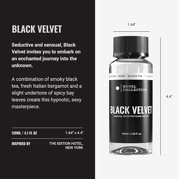 Hotel Collection Diffuser Oil - Black Velvet - Aromatherapy Essential Fragrance Oil - Blonde Woods, Rose, and Black Fig - 120ML 4.1 Fl oz - Bloomnest