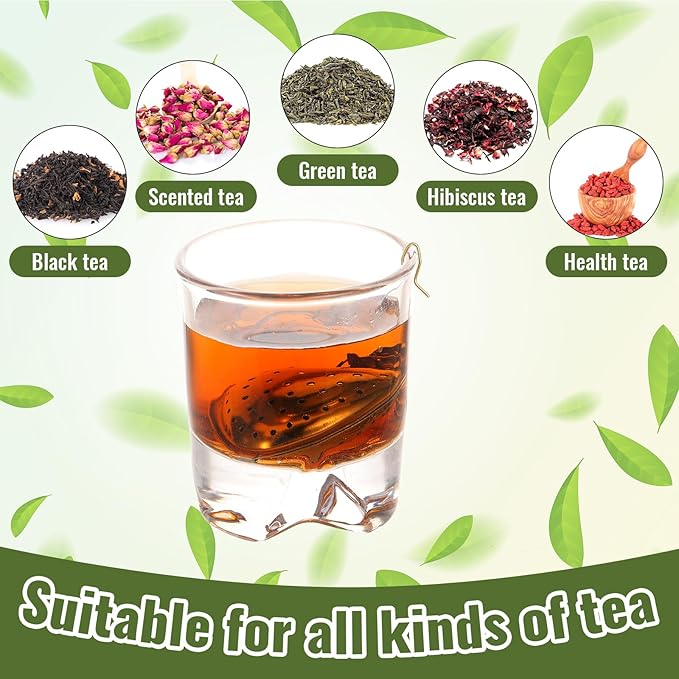 Sumind 25 Pcs Heart Tea Strainer Stainless Steel Ball Infuser Loose Leaf Steeper Interval Diffuser Mesh Filters with Extended Chain Hook for Cup Bottle Tea Party Wedding Bridal Shower(Gold) - Bloomnest