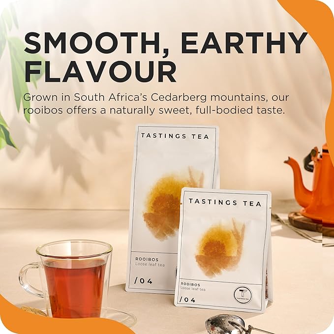 Tastings Tea Rooibos - 4oz Loose Leaf | South African Herbal Flavour| Caffeine Free - Bloomnest