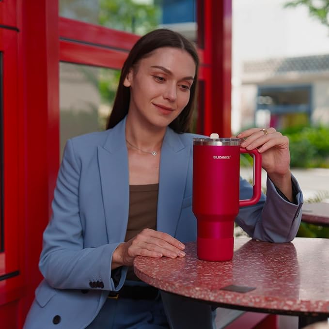 Easy Clean Pro Tumbler - 40 oz Water Bottle with Handle & Quick-Disassemble Flip Straw, Leak Resitance,Double Wall Insulated Stainless Steel, Dishwasher Safe, BPA-Free,Gifts for Women & Men - Bloomnest