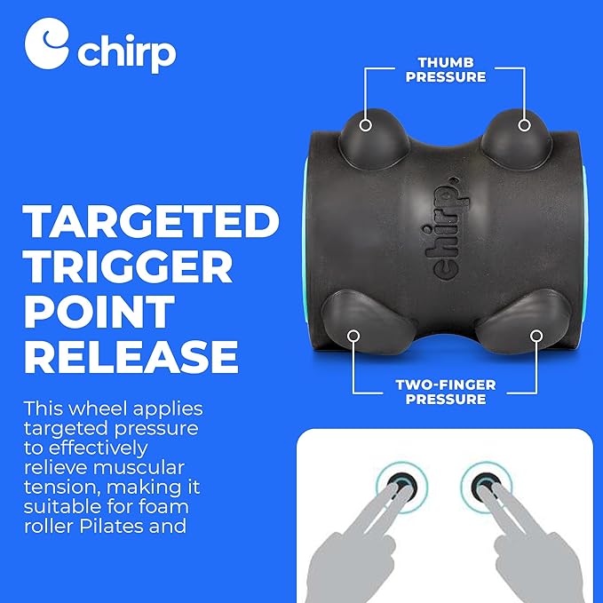 Chirp Wheel XR Massage Roller for Neck & Headache Relief – Rejuvenate Body, Spinal Care & Tension Through Thumb Pressure Release | High-Density Foam for Physical Therapy, 500lbs Capacity, 4" Mint - Bloomnest