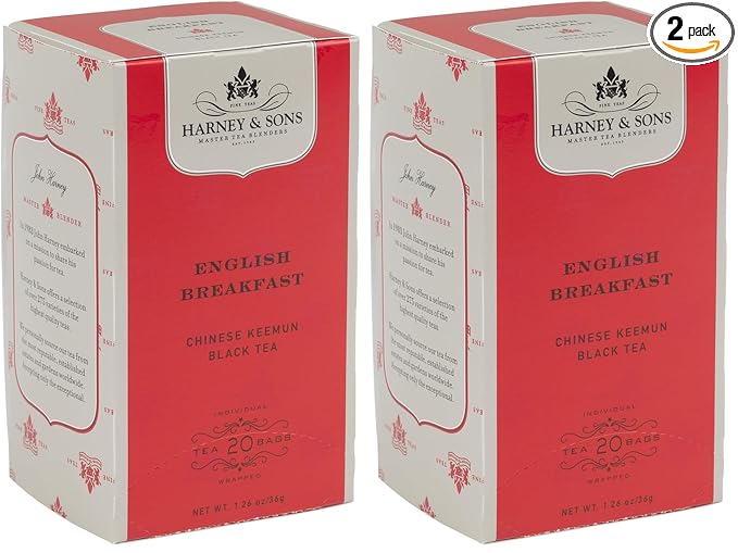 Harney & Sons Black Tea, Tea Bags, English Breakfast, 20 Count (Pack of 2) - Bloomnest