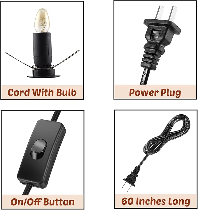 POHS 7 Inches,4-5 lbs, 100% Authentic Natural Himalayan Pink Salt Lamp, Hand Crafted Wooden Base, with on & Off Switch