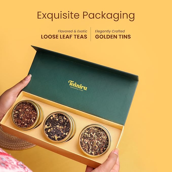 Teaniru, Christmas Grandeur Tea Gift Box - 1 carton (Box of 20) | 3 Flavors - Loose Leaf Tea Sampler in Luxury Gift | Assorted Bulk Tea Gifts for All | Thanks Giving - Bloomnest