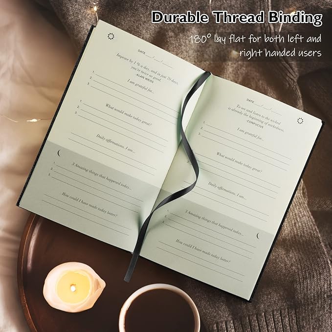 The Gratitude Journal, manifestation journal, Daily Journal with Prompts for Affirmation, Happiness, Mindfulness, Positivity, Wellness, Undated Journal for Women & Men(8.5 * 5.5 inches) - Bloomnest