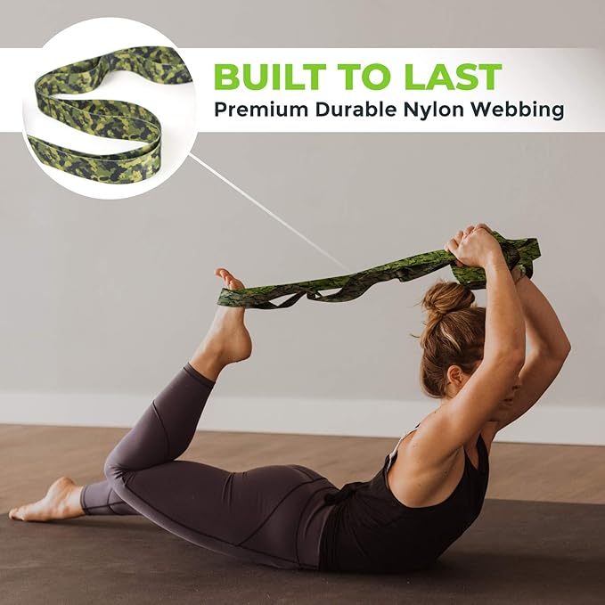 Gradient Fitness Stretching Strap for Physical Therapy, 12 Multi-Loop Stretch Strap 1.5" W x 8' L, Neoprene Handles, Physical Therapy Equipment, Yoga Straps for Stretching, Leg Stretcher. - Bloomnest