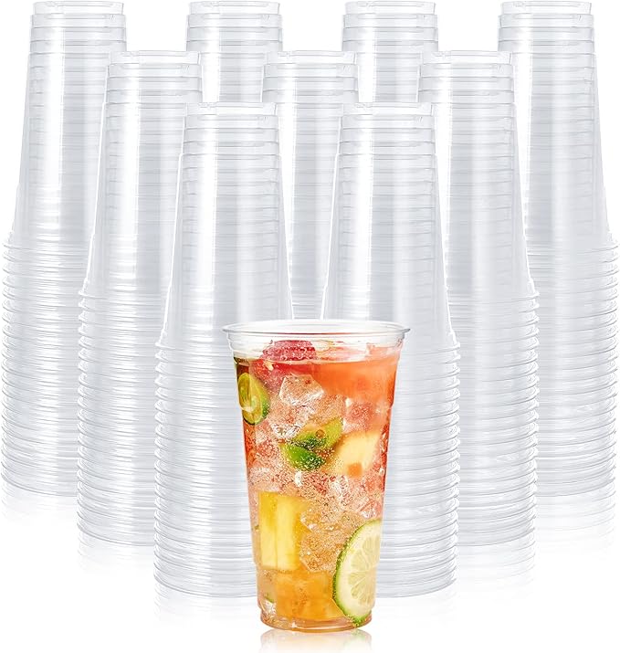 Lilymicky 600 Pack 24 oz Clear Plastic Cups, PET Disposable Drinking Cups, Crystal Clear, Perfect for Ice Coffee, Smoothie, Soda, or Any Cold Drinks - Bloomnest