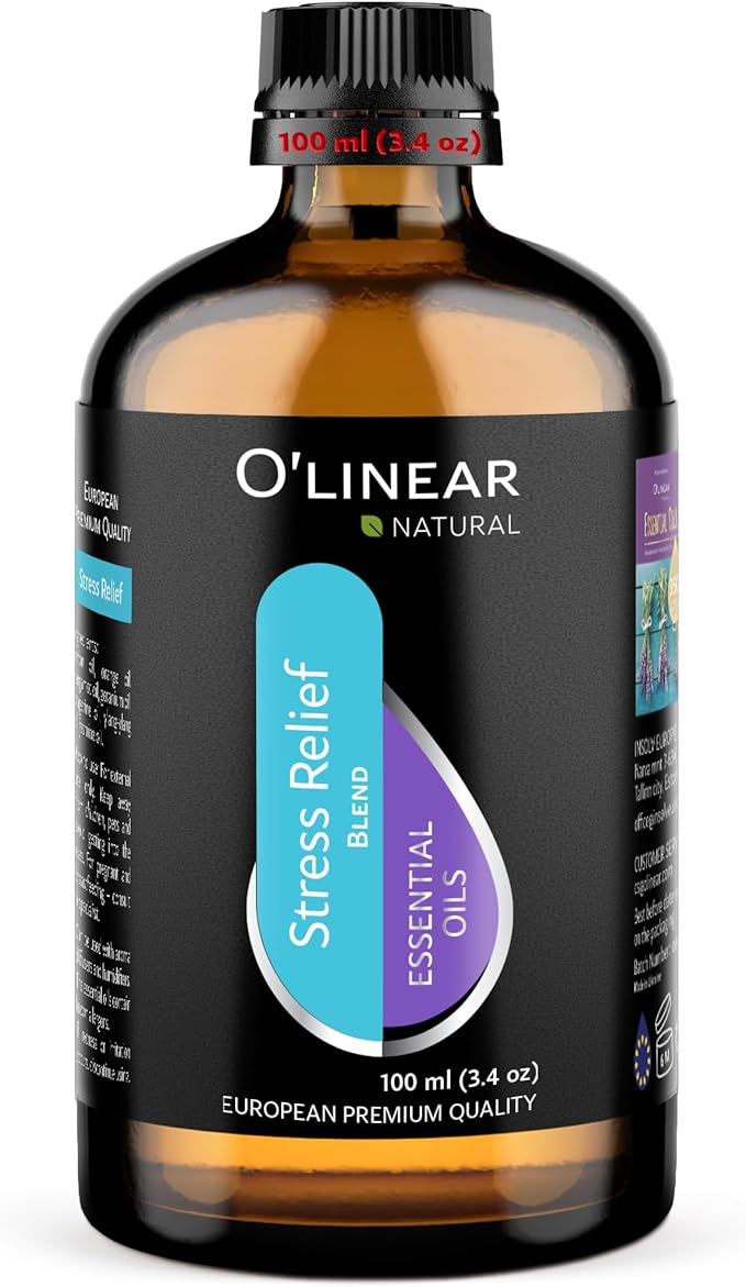 O’Linear Stress Relief Essential Oil Blends - Calming Essential Oil for Diffuser - Aromatherapy Relaxing Blend Oil - Essential Oils for Air Purifier 3.4 oz (100ml) - Bloomnest