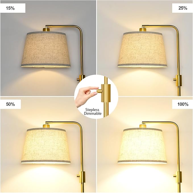 Nintiue Dimmable Gold Floor Lamp, 1000 LM LED Edison Bulb Included, Arc Floor Lamps for Living Room with Marble Base, Modern Standing Lamp Tall Lamps for Living Room Bedroom - Bloomnest