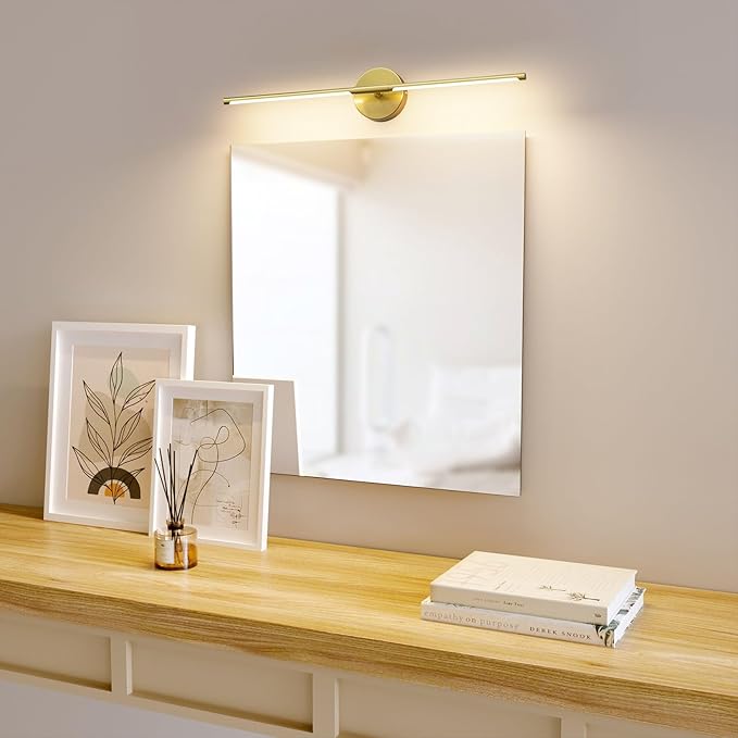 28In Gold Bathroom Vanity Light Fixtures Over Mirror Hardwired ED 360° Rotatable Modern Bathroom Sconces 3000K Warm Light - Bloomnest