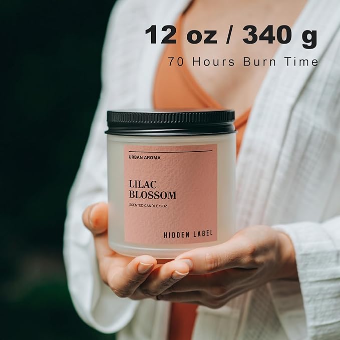 Lilac Blossom Scented Candle, 12oz Natural Soy Non Toxic, 70H Burn Time 2 Wick Aromatherapy Candles for Home Scented, Gift-Ready for Hosts & Gatherings | Elegant Home Decor - Bloomnest