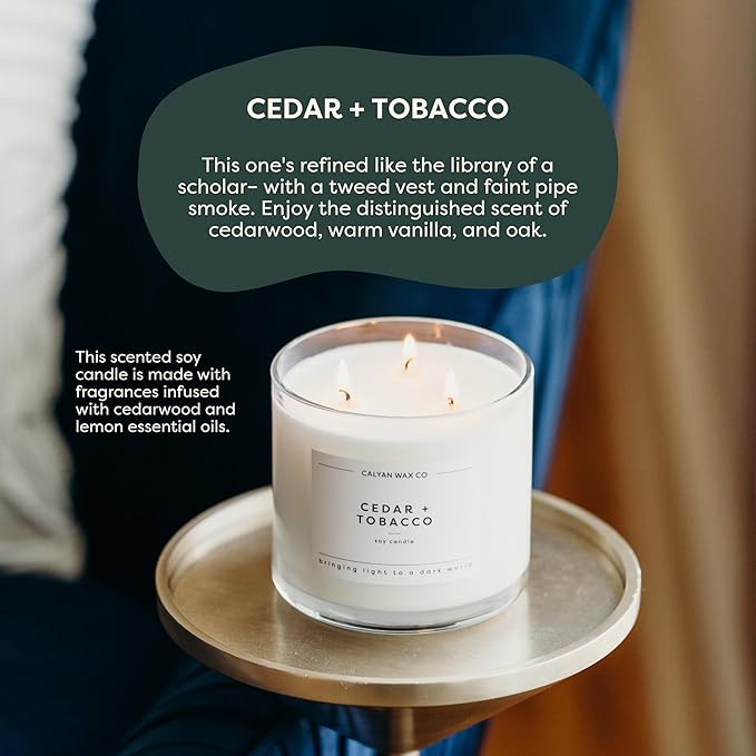 Calyan Wax Co. Fall Scented Candle Set, Fall Bundle of 4 Scented Candles, Bulk 3 Wick Candles, Non Toxic & Vegan Soy Wax, Candle Gift Set, 43 Hour Burn Time, 14.9oz Each - Bloomnest