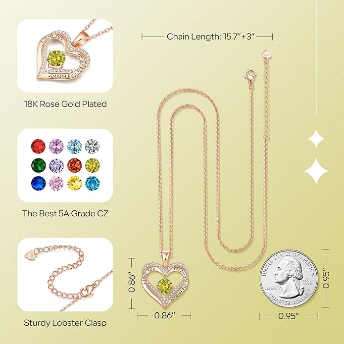 18K Rose Gold Necklaces for Women Birthday Gifts for Women Jewelry for Women Birthday Gifts for Wife Girlfriend Daughter Wife Birthday Gifts for Anniversary Mothers Day Christmas Valentines Gifts - Bloomnest