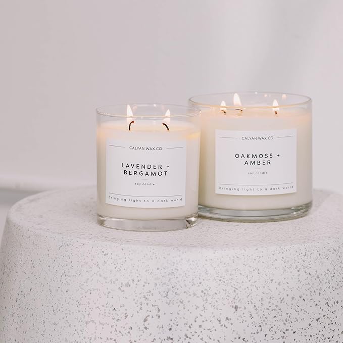 Calyan Wax Co. Cedar & Tobacco 3 Wick Scented Candle - 43 Hour Burn - Luxury 3 Wick Soy Candles - Non Toxic Soy Wax Candles - Long Lasting Large Glass Jar Candle for Home - 14.9oz - Bloomnest
