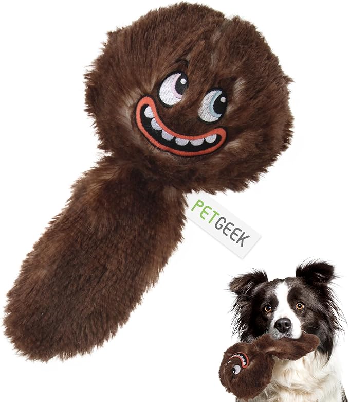 PETGEEK Interactive Dog Toys Ball - Rechargeable, Squeaky Plush Crazy Bouncer Dog Ball with Wiggles & Vibrations, Durable Moving Vibrating Toy for Small, Medium, Large Dogs (6 Inches, Brown) - Bloomnest