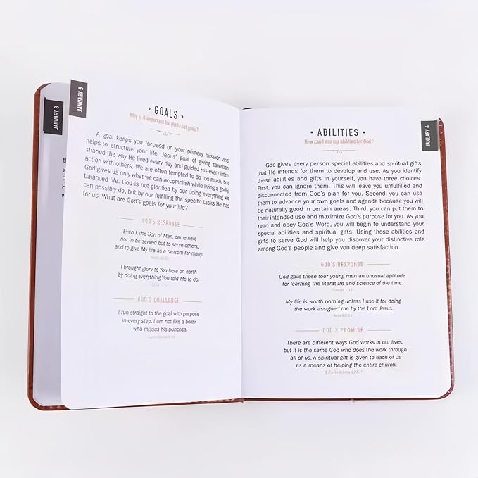 One Minute with God Daily Devotional for Men, 365 days of daily prayer brown book, 2026 Mens Dailys Devotional and Prayer Journal - Bloomnest