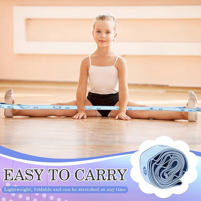 Stretch Strap for Kids Elastic Gymnastics Stretching Ballet Dance Band with 8 Loops Adjustable Exercise Training Resistance Strap for Children Stuff Pilates Latin Yoga Equipment - Bloomnest