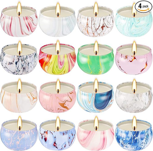 Mother's Day Scented Candles Gifts Set 16 Pack Soy Wax Travel Tin Jar Candles for Home 2.5 OZ Aromatherapy Candles for Mom for Christmas, Birthday, Thanksgiving, Mother's Day… - Bloomnest