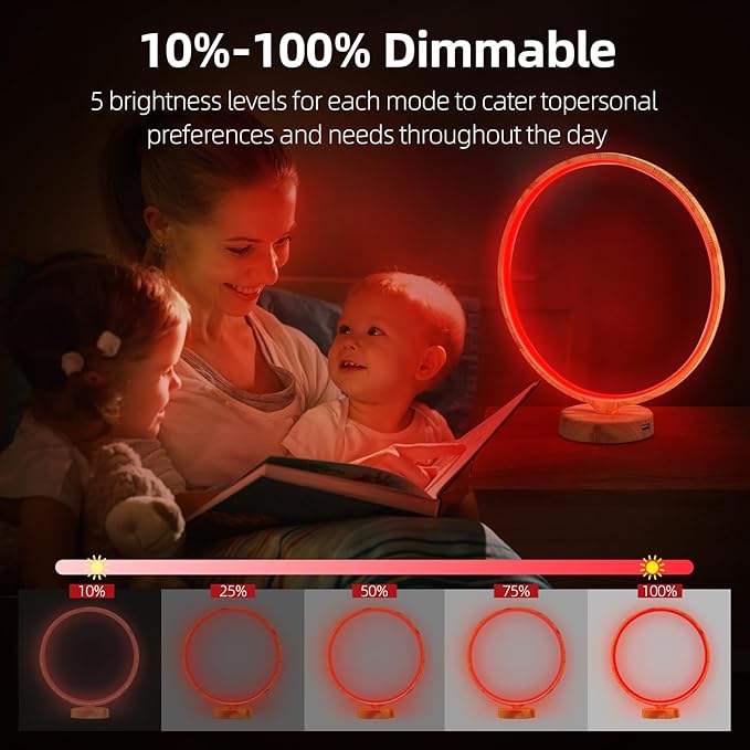 Red Light Therapy Night Light Lamp for Sleep 670nm Red Nightlight Desk Lamp with Multi-Color and Brightness Options Remote Control,Deep Relaxation and Improve Sleeping for Adults & Kids Bedrooms - Bloomnest