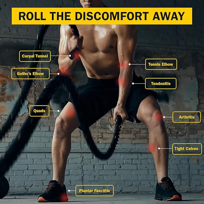 Rolflex The Massage Combo – 3-in-1 Roller for Muscles Deep Tissue with Firm Knobble, Contoured Muscle & Medium Oval Foam – Portable & Easy to Use Arm Massager & Leg Roller - Bloomnest