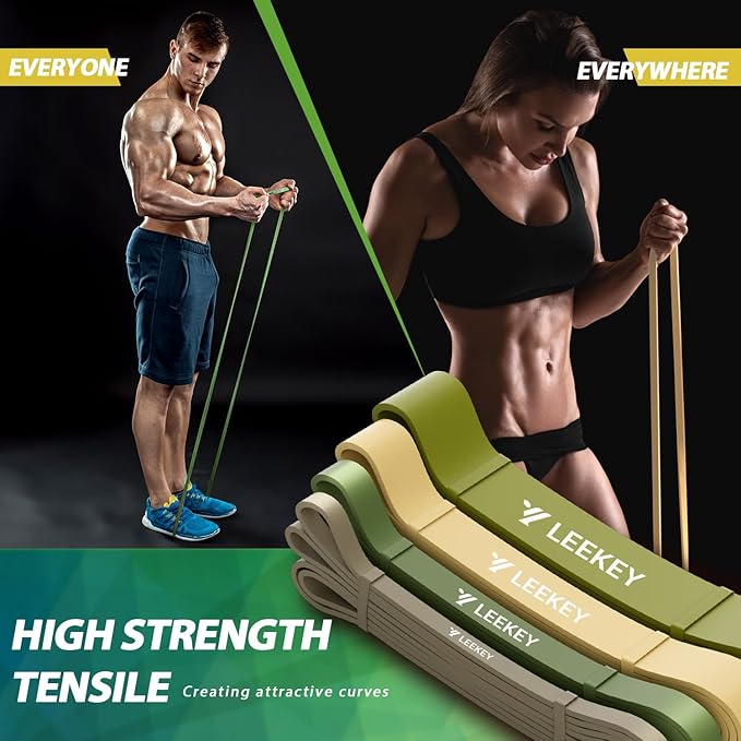LEEKEY Resistance Bands Set for Pull-Up Assistance & Full-Body Training, Multi-Level Exercise Bands with Bag for Home Workouts, Physical Therapy, Strength Training (Men/Women) - Bloomnest