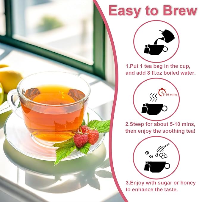 TEARELAE - Raspberry Leaf Tea - 1.5g x 60 Count - Premium Red Raspberry Leaves Tea Bags - Promote a Healthy Pregnancy, Ease Menstrual Cramp - Non-GMO - Caffeine-Free - Bloomnest